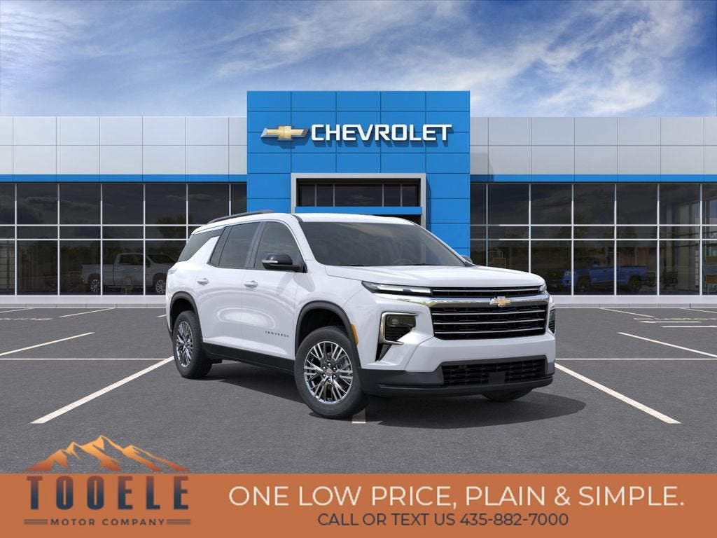 2026 Chevrolet Traverse LT in Summit White — front three-quarter view