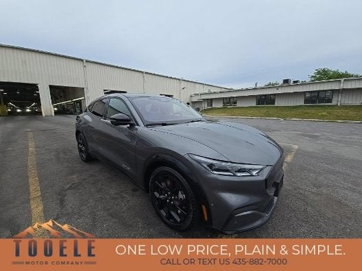 2023 Ford Mustang Mach-E Premium in Gray — front three-quarter view