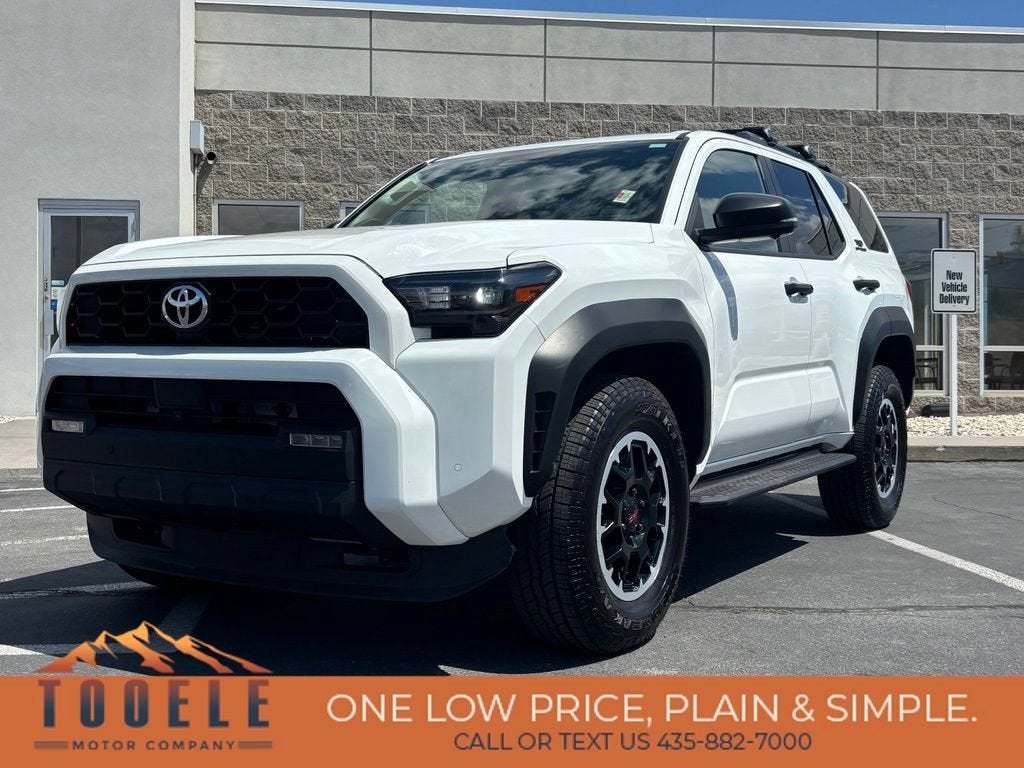 2025 Toyota 4Runner TRD Off Road Premium in White — front three-quarter view